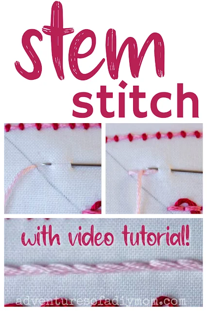 collage of stem stitch images