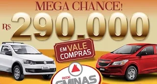 Promoção Rede GMinas 2016 Mega Chance Carros Vale-Brindes