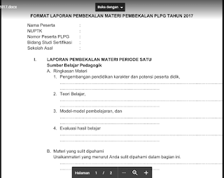 Contoh Laporan Prakondisi PLPG 2017