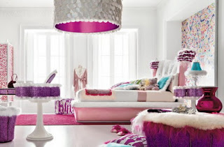 bedroom pink woman girly interior design