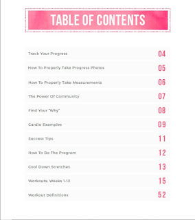 12 week healthy body guide table of contents