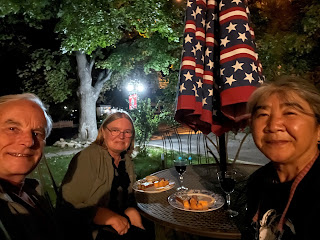 Snacking outside The Bard's Inn, Cedar City, Utah