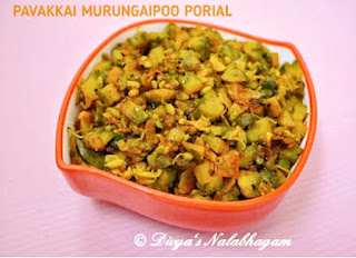 Pavakkai Murungaipoo Poriyal | Bittergourd Drumstick Flower Stir-fry