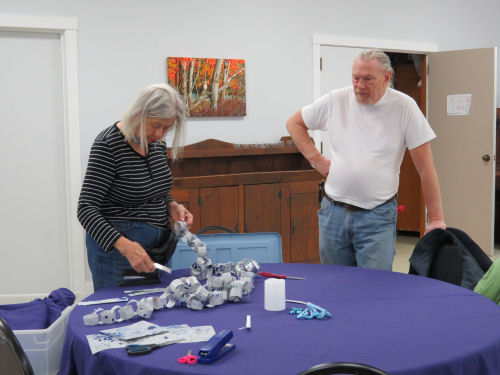 decorating for a Christmas event