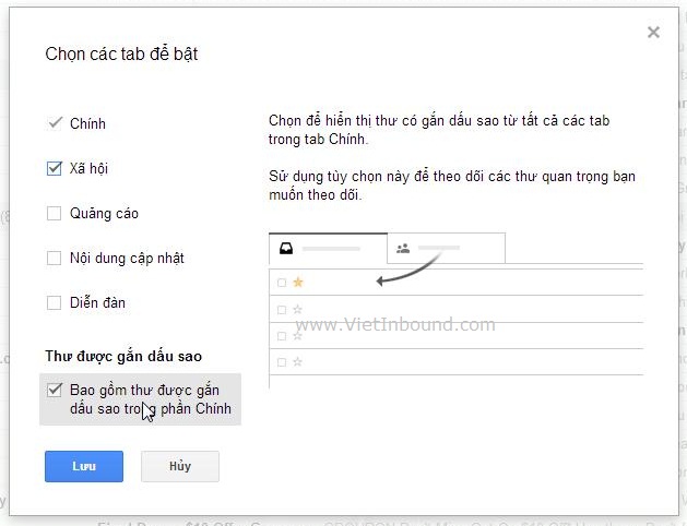 Cấu hình hộp thư đến Gmail để trình bày các tab theo ý muốn