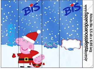 Etiquetas de Peppa Pig en Navidad para imprimir gratis.