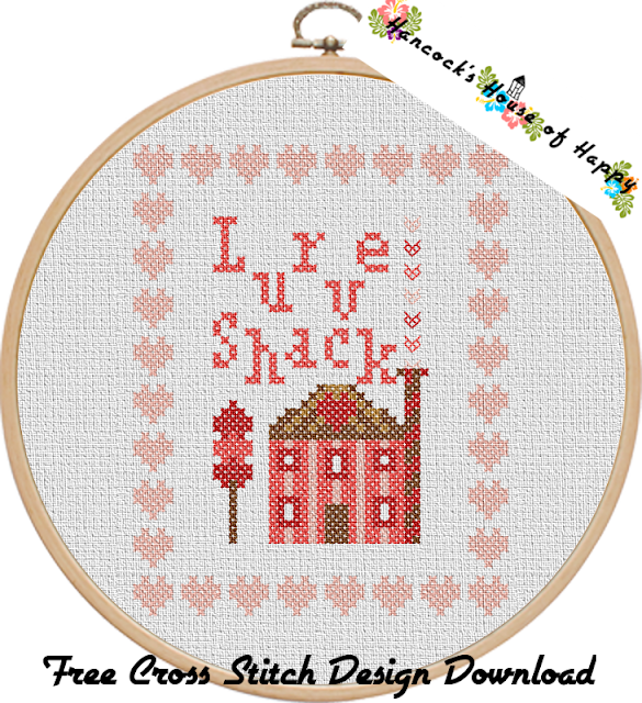 Free Cross Stitch Font for Valentines with Little Cross Stitch House Sampler