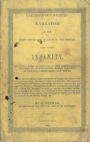 The cover of the pamphlet, colored yellow with a interesting woodcut border and the full title of the text along with a brief abstract of its contents.