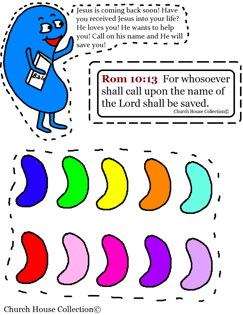 Jelly Bean With Bible Cutout Page for Kids in Sunday School