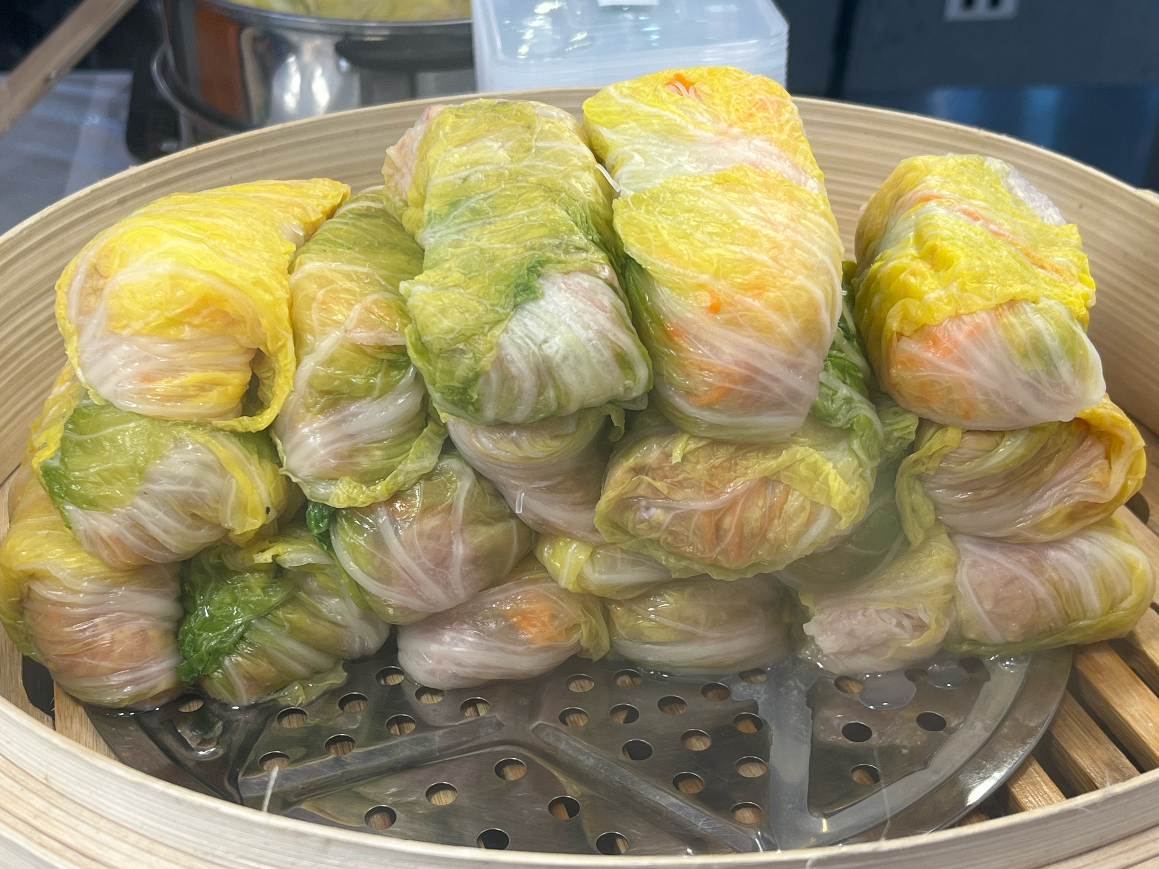 cabbage suki rolls in Bangkok, Thailand