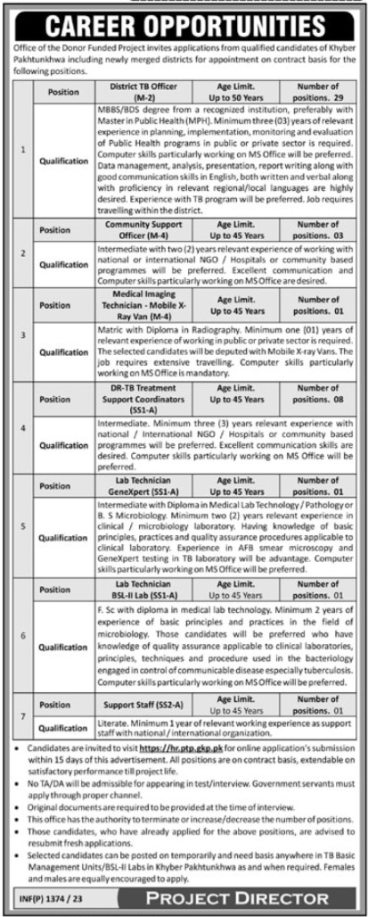 Jobs in Provincial TB Control Program