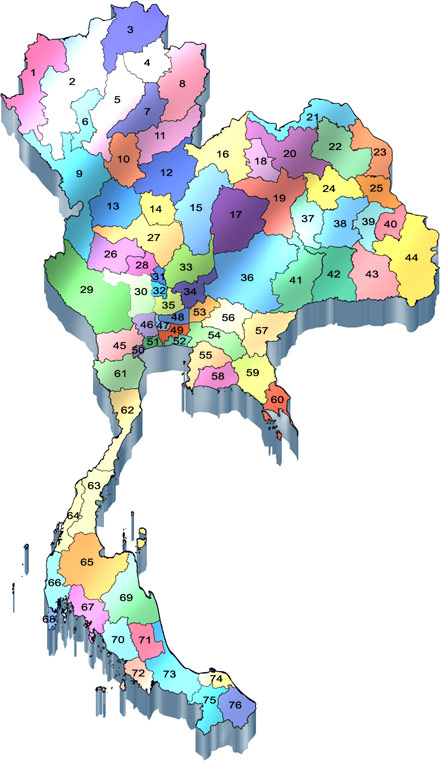 Map of Surin Province : Green