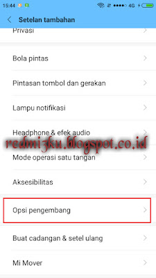 Cara masuk ke pengaturan opsi pengembang pada xiaomi redmi 3