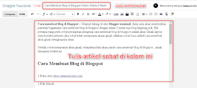 cara membuat blog di blogspot