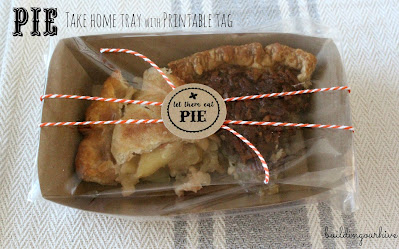 Pie Take Home Container with name tag, featured at Funtastic Friday!