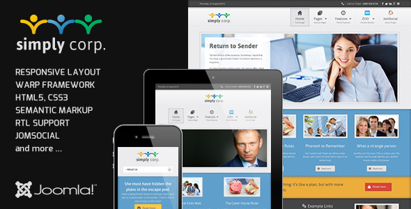 Simply - Responsive Corporate Joomla JomSocial Template - Corporate Joomla