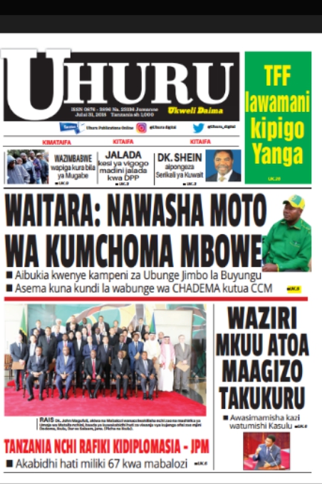 MAGAZETI YA LEO JUMANNE, JULAI 31, 2018