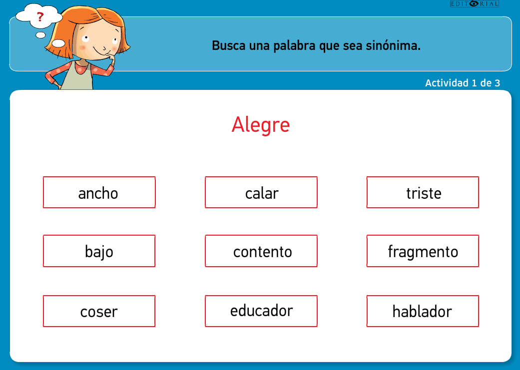 http://www.primerodecarlos.com/TERCERO_PRIMARIA/archivos/actividades_tilde_tercero/4/sinonimos.swf