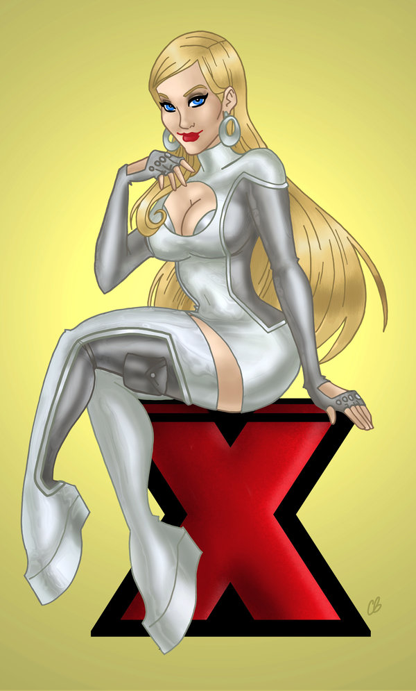 A colored sketch of the astonishing Emma Frost from the Astonishing XMen 