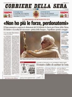 Corriere della Sera del 12 Febbraio 2013 | ISSN 1120-4982 | TRUE PDF | Quotidiano | Cronaca | Politica
Il Corriere della Sera è uno storico quotidiano italiano, primo per diffusione, con 445.000 copie di media giornaliera nel luglio 2012. Ha sede a Milano ed è pubblicato da RCS MediaGroup.
Il Corriere della Sera nacque nel febbraio del 1876 quando Eugenio Torelli Viollier, direttore de La Lombardia, e Riccardo Pavesi, editore della medesima, decisero di fondare un nuovo giornale.