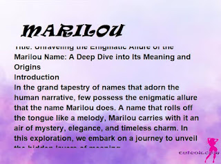 meaning of the name "MARILOU"