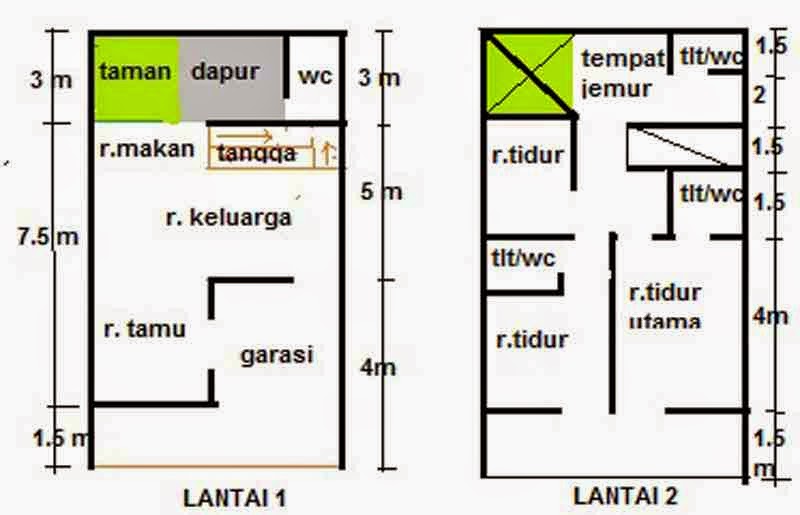 Desain Rumah  Minimalis  2 Lantai Luas  Tanah  60  Meter 