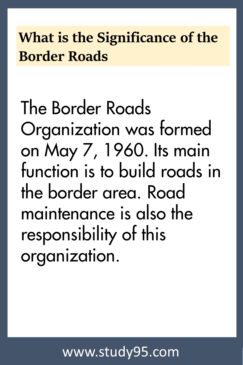 Significance of the Border Roads