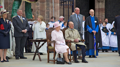 Glyn Morgan with HM The Queen & HRH The Duke of Edinburgh at Hereford Cathedral. Photo © Jonathan Myles-Lea