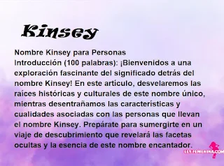 significado del nombre Kinsey