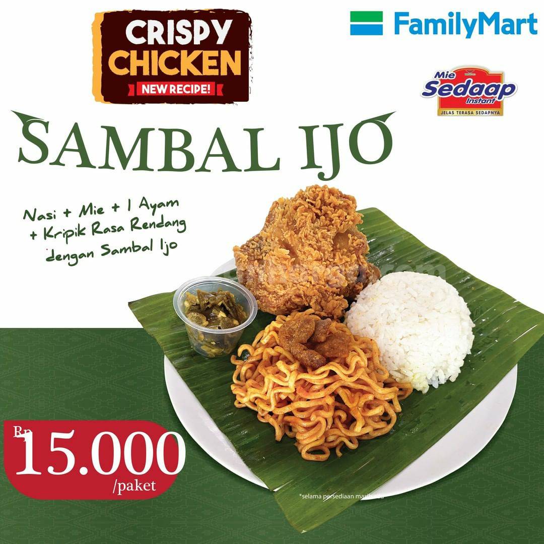 FamilyMart Promo Paket Nasi Crispy Chicken Sambal Ijo cuma 15RB