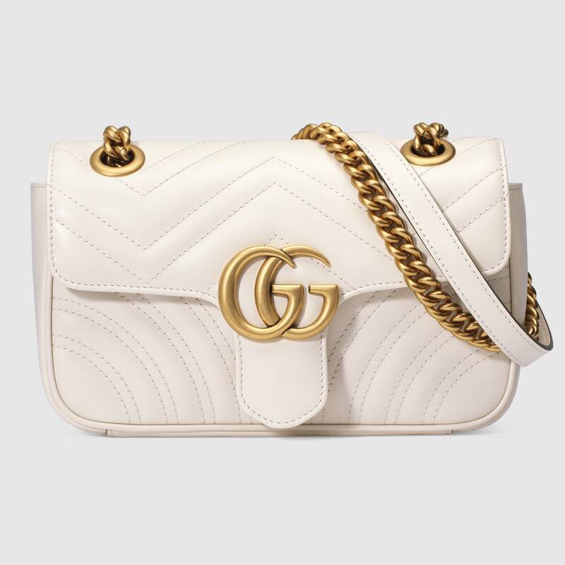 GUCCI GG Marmont Matelassé Mini Bag IN WHITE