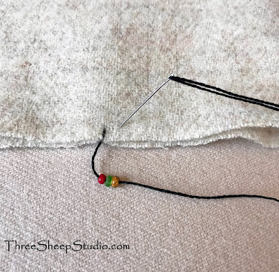 How To / Tutorial for Beaded Picot Edging by Rose Clay at ThreeSheepStudio.com at 'Blog'