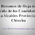 Resumen de Hoja de Vida de Candidatos Alcalde de Chincha 