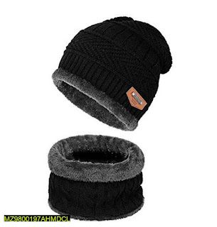 Wool soft cap With Neck Warmer For Winter