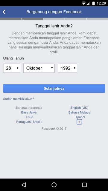 Cara Mengisi tanggal lahir di Facebook