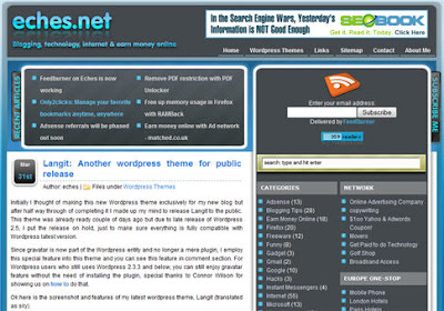 Wordpress 3 Column Google Adsense Theme