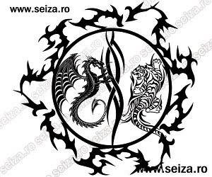 tribal tattoo / tiger and dragon tattoo