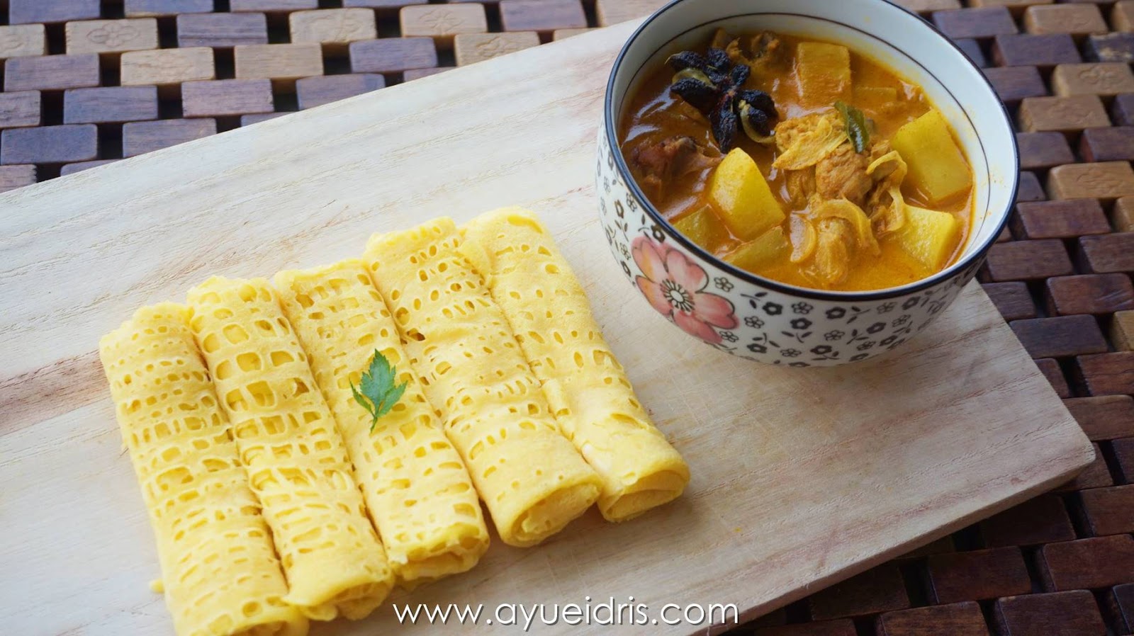 Resepi Roti Jala Cheese Roll Kari Ayam tanpa santan - Ayue 