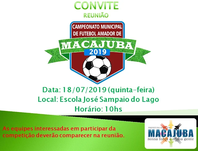 Campeonato Municipal de Futebol Amador de Macajuba 2019