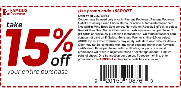 15 percent off at Famous Footwear - NYC Recessionista