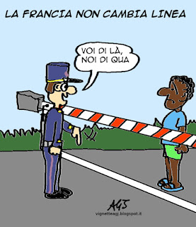 Ventimiglia, francia, migranti satira vignetta