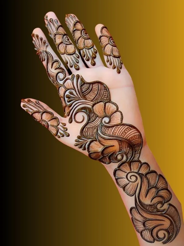 Royal Front Hand Mehndi Design for Girl