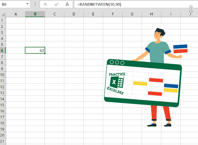 شرح صيغة الدالة RANDBETWEEN في برنامج مايكروسوفت Excel