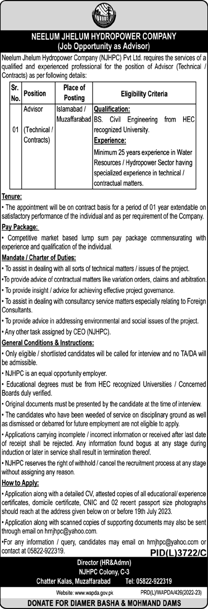 Jobs in Water and Power Development Authority WAPDA