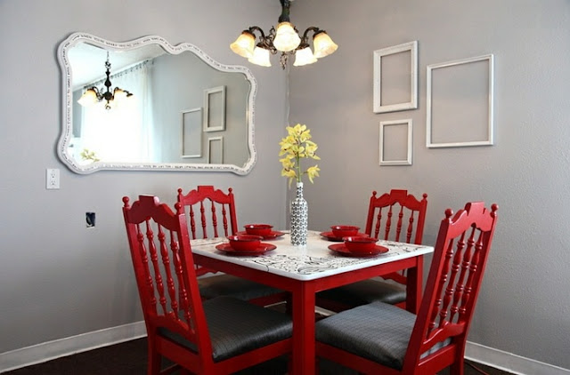 red dining room sets
