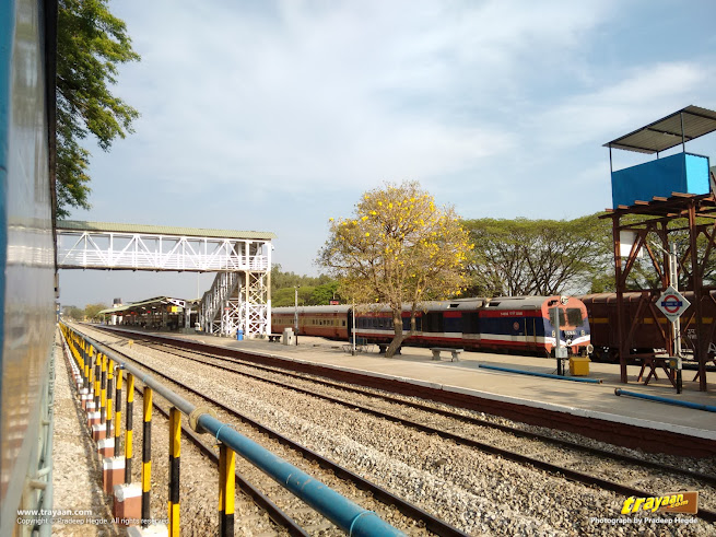 A view of a platform at Hassan railway station