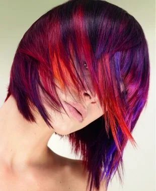 medium black red highlights 