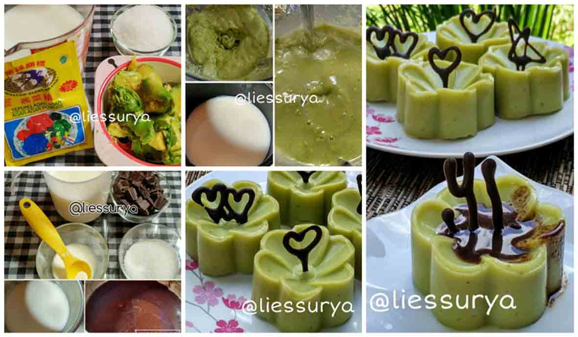 Resep Puding Alpukat Saus Cokelat Yg Lezat dan Menyegarkan