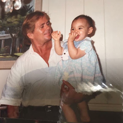 Janel Parrish baby photo with dad Mark Parrish Father's Day