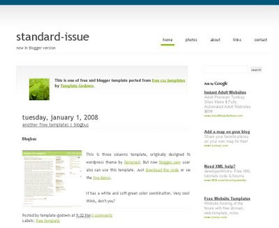 Standard Issue Blogger Template